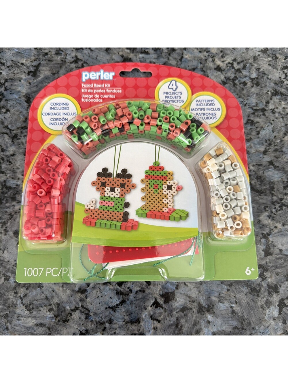 Perler Fused Bead Kit Snowboarding Animals Ornament Set 1000 Pieces New